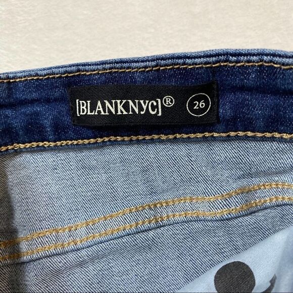 Blank NYC Medium Wash Skinny Jeans Raw Hem 26 - Picture 8 of 11